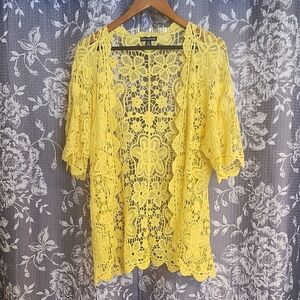 Bohemian Crochet Open-Front Floral-designed Sixe XS